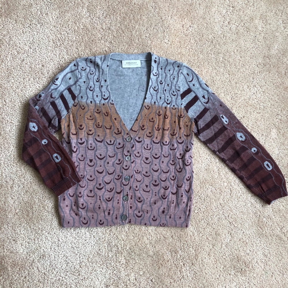 Charlotte Linton Animal Print Cardigan Sweater